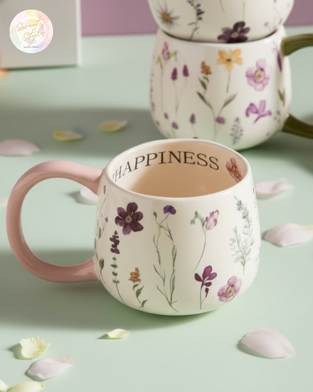 Tasse florale HAPPINESS