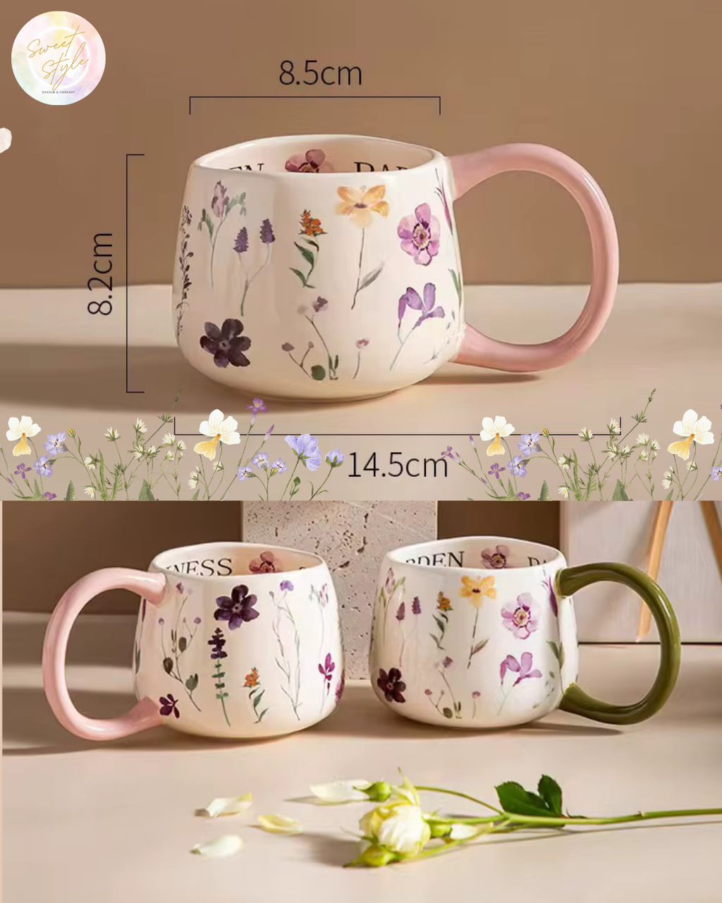 Tasse florale HAPPINESS