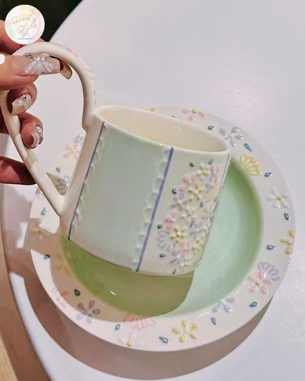 Tasse pastel fleurie