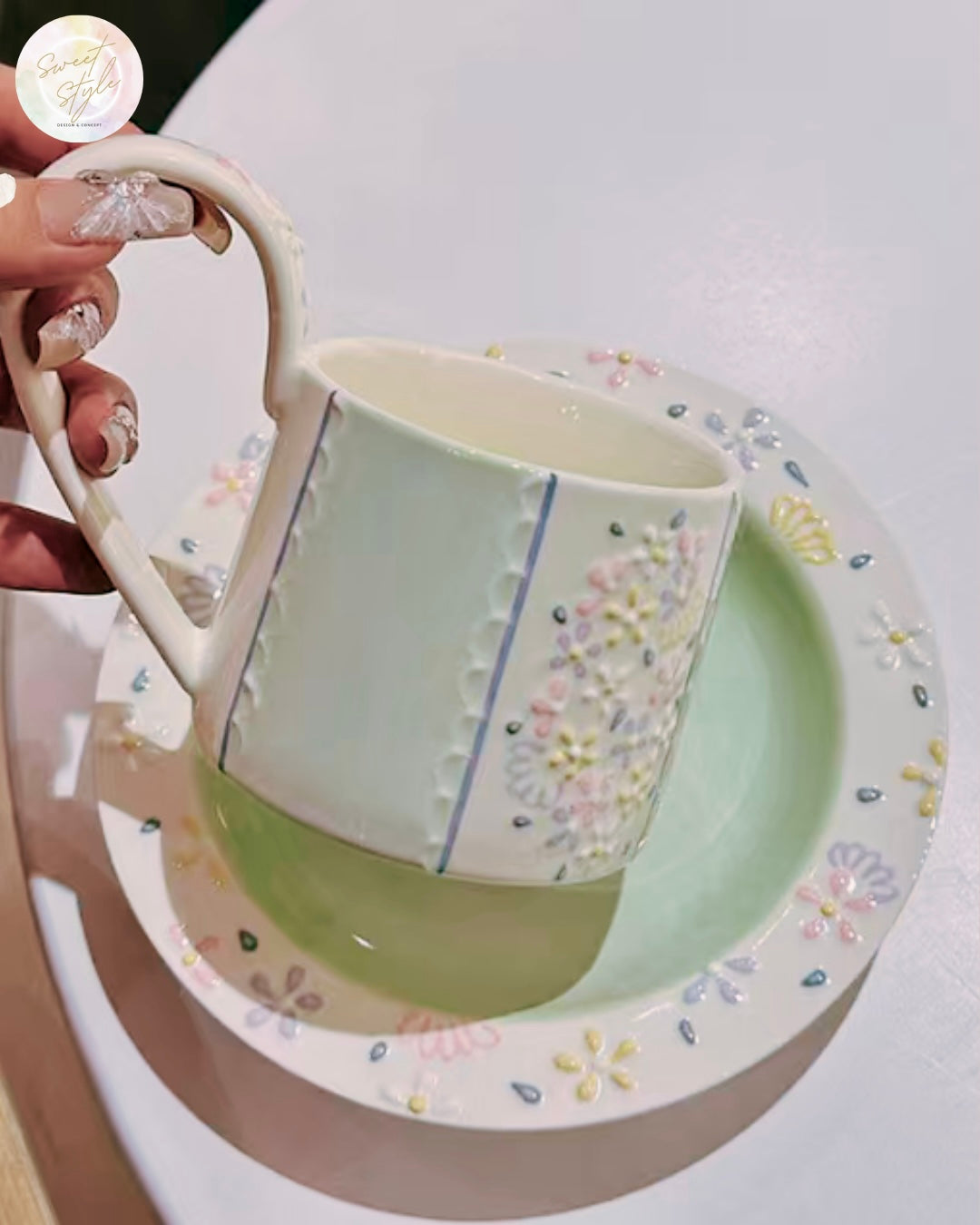 Tasse pastel fleurie