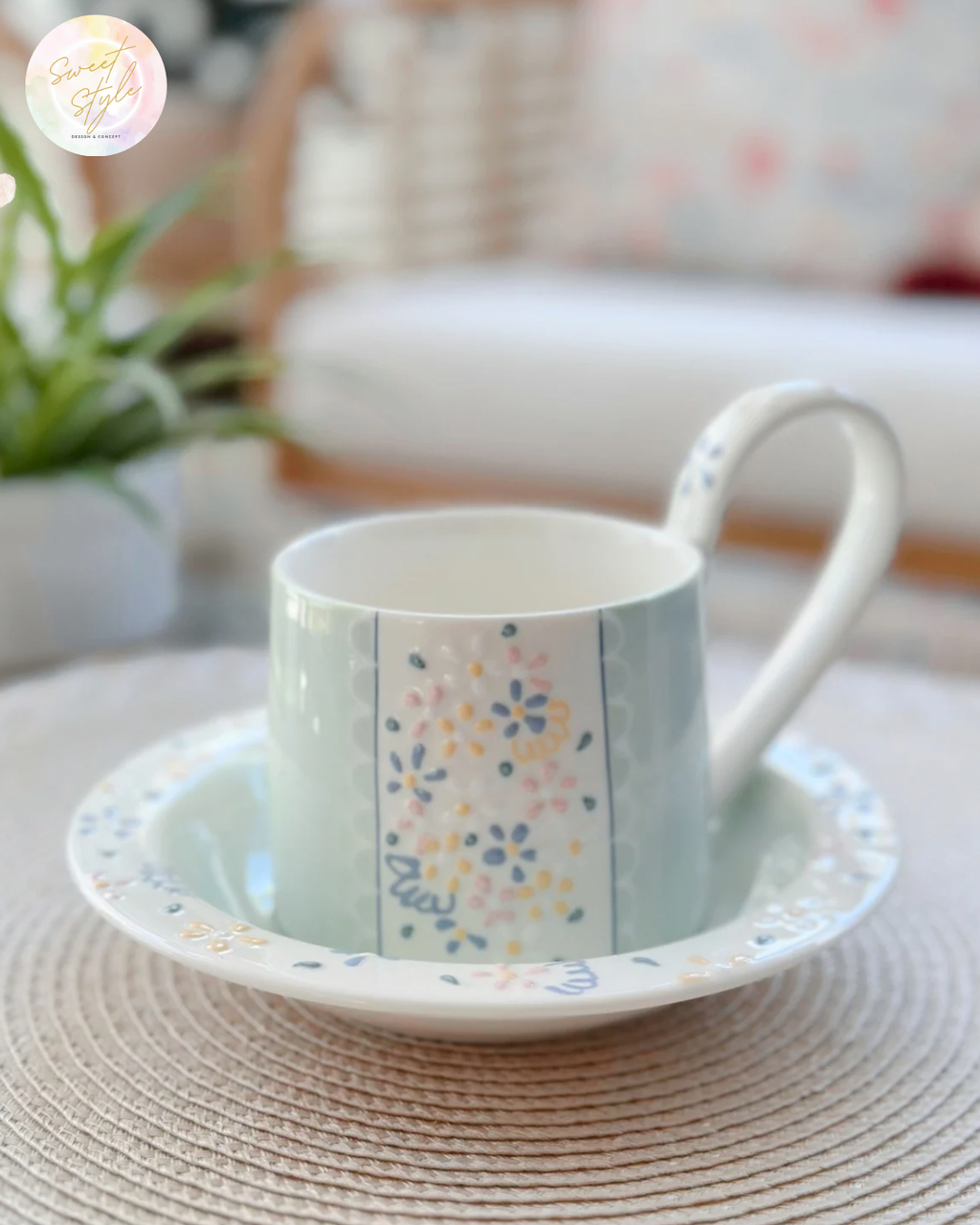 Tasse pastel fleurie