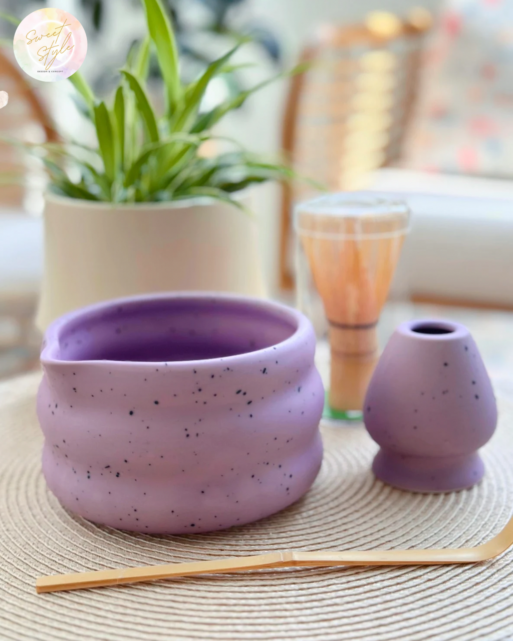 Set Matcha 4 pièces parme