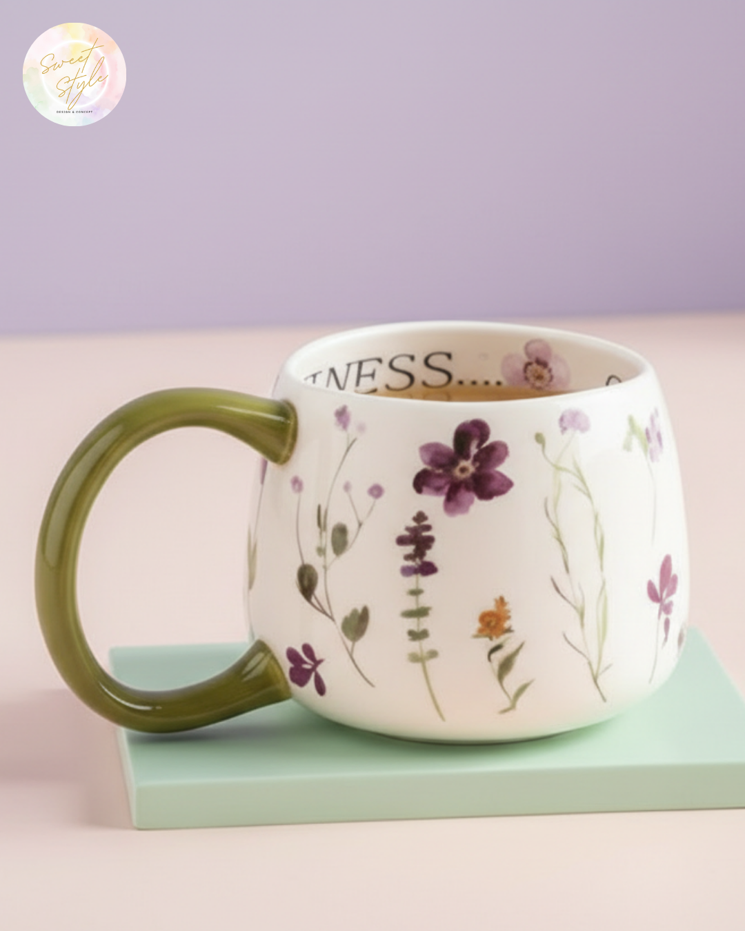 Tasse florale HAPPINESS
