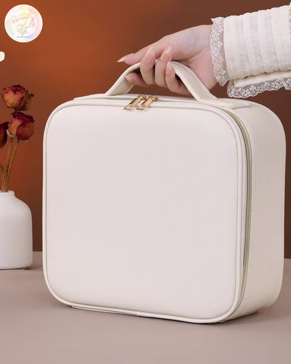 Organisateur Trousse de maquillage avec miroir led