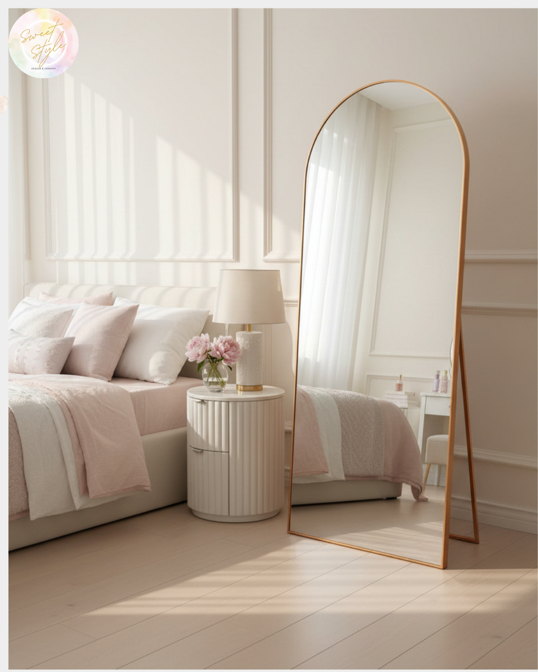 Miroir arche doré 170x65 cm