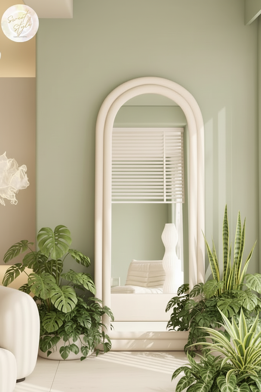 Miroir arche blanc cassé 160x60cm